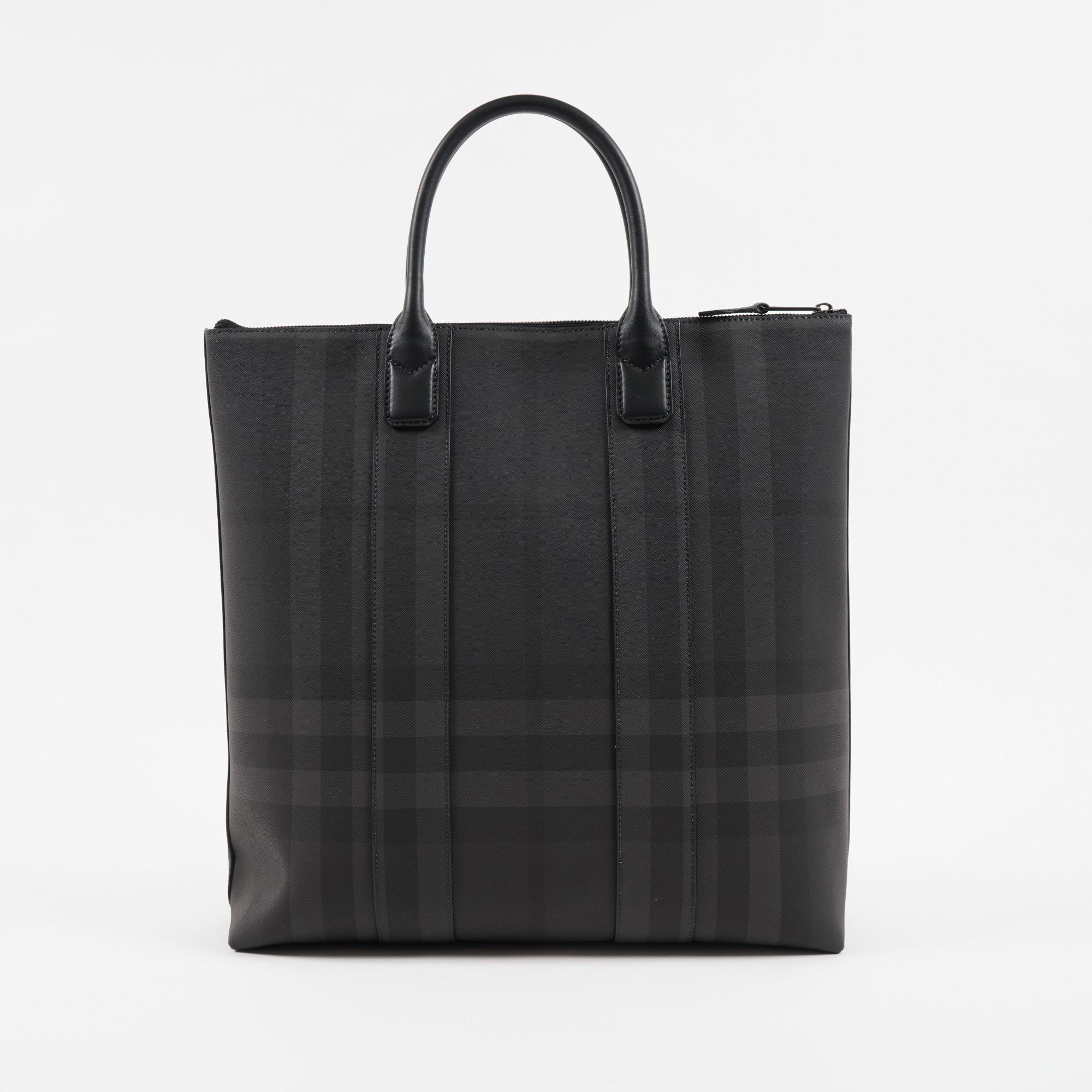 차콜 체크 스털링 토트