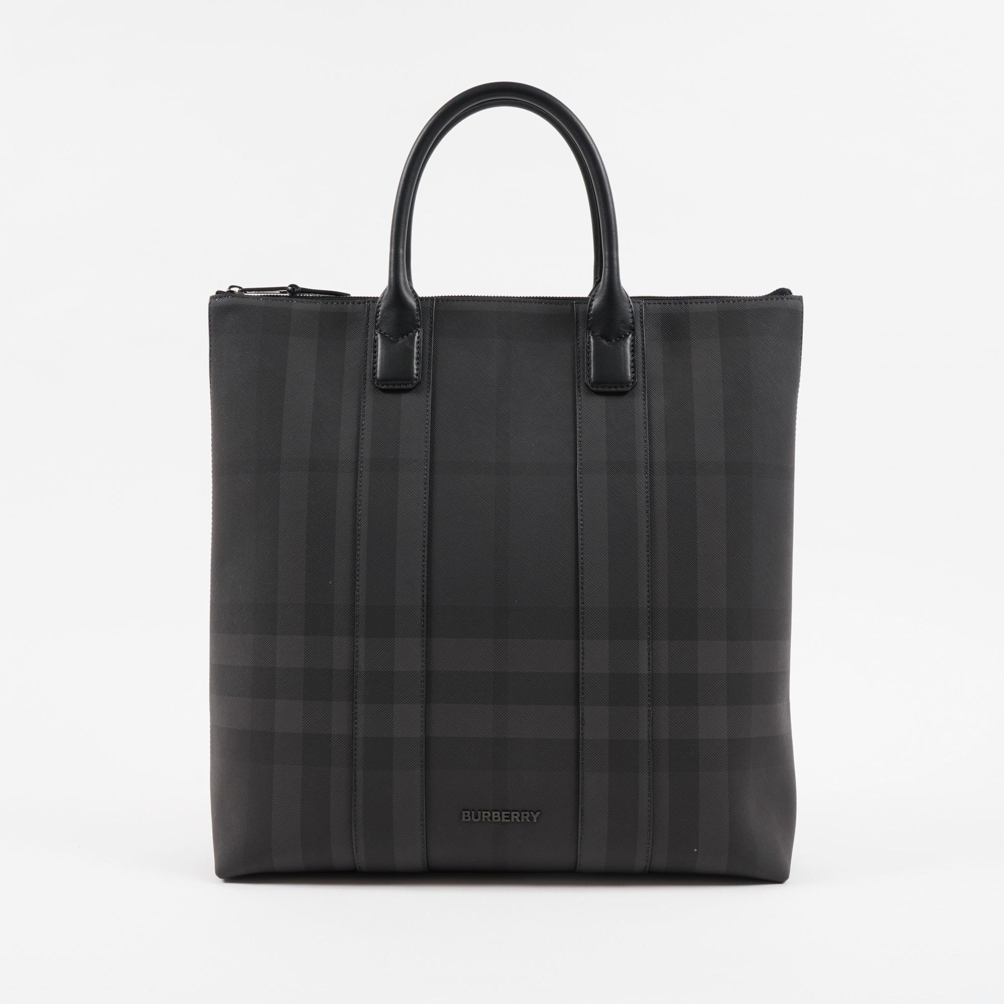 차콜 체크 스털링 토트