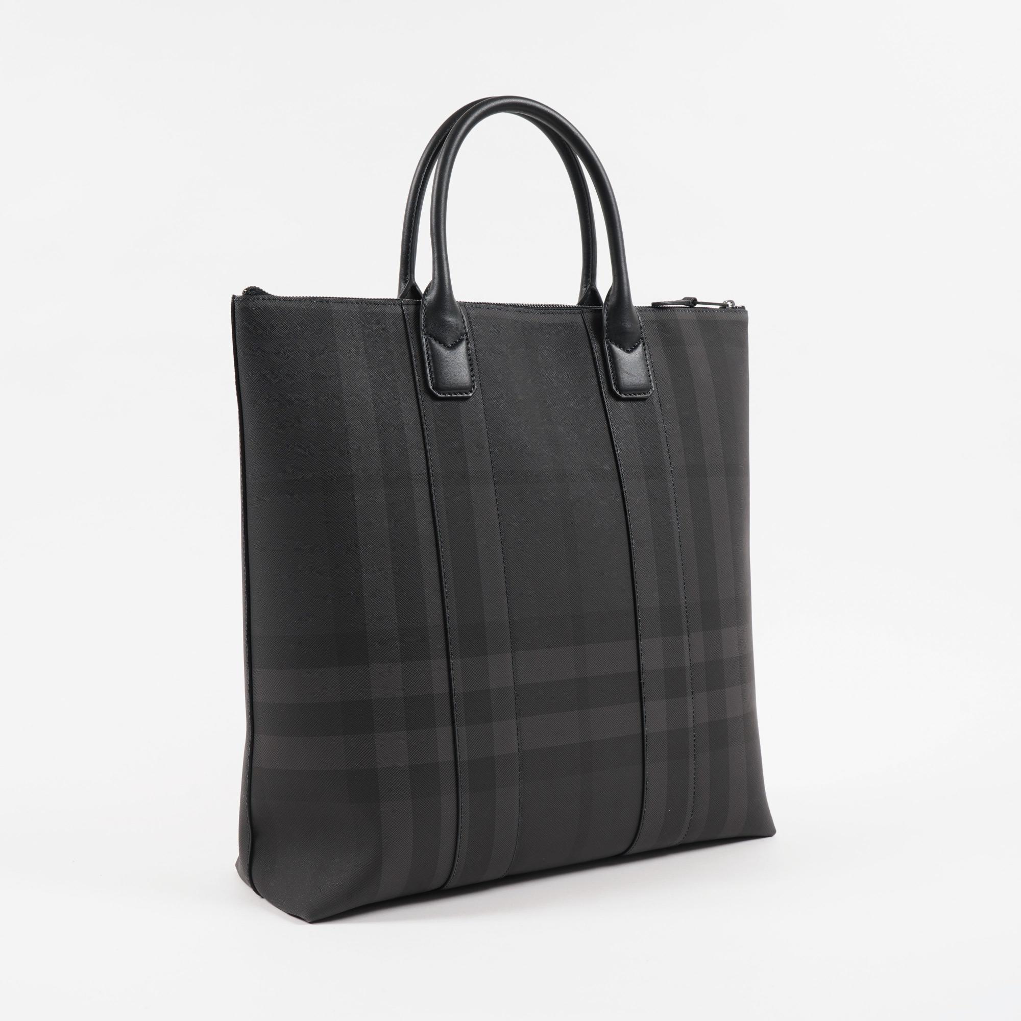 차콜 체크 스털링 토트