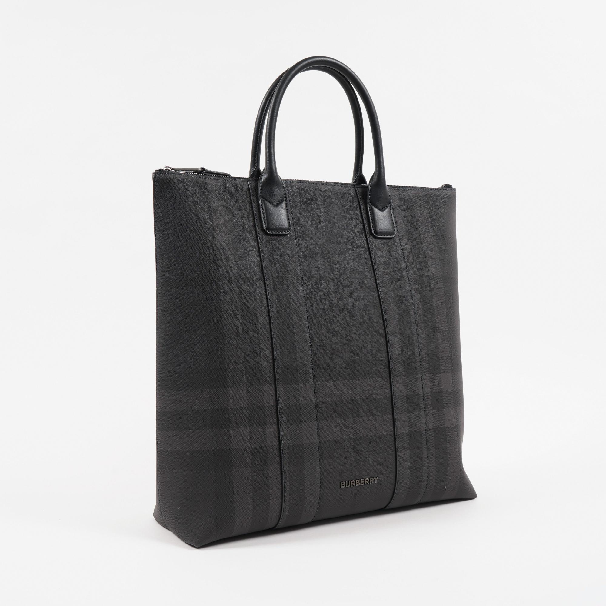 차콜 체크 스털링 토트