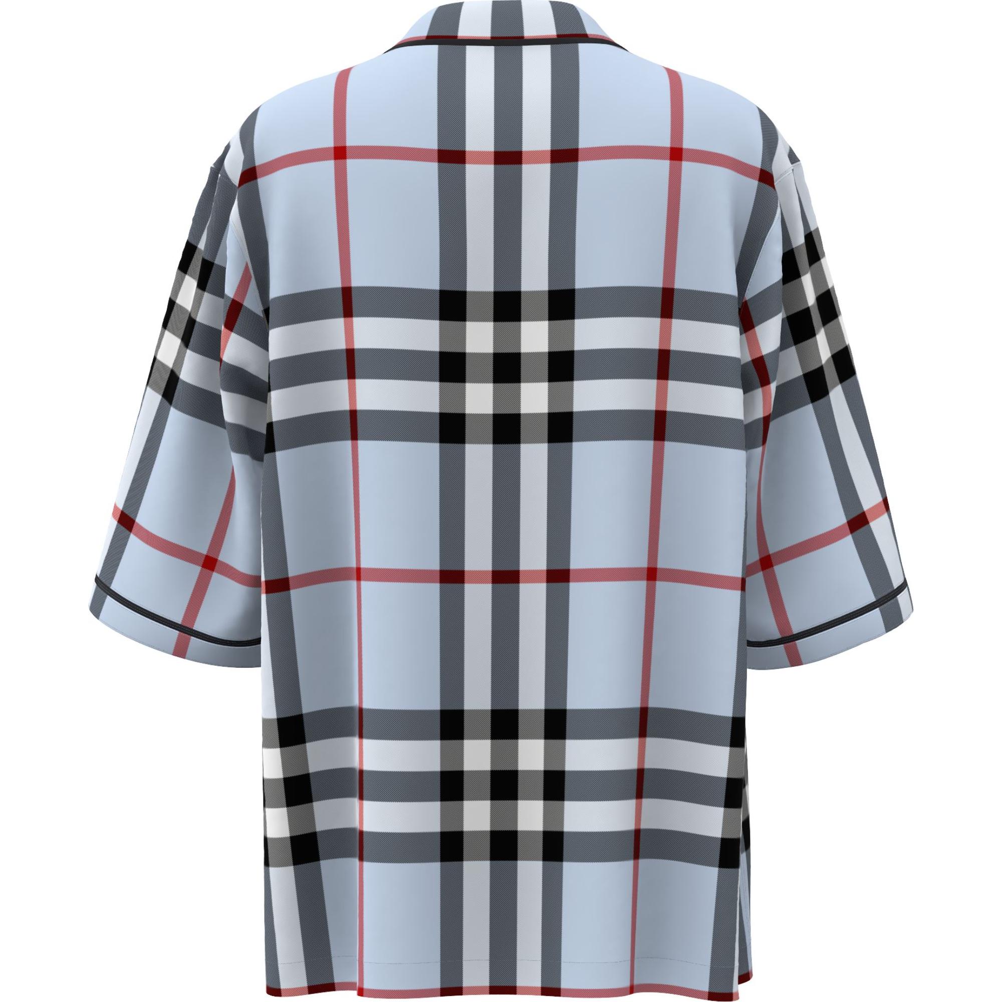 체크 실크 파자마 셔츠