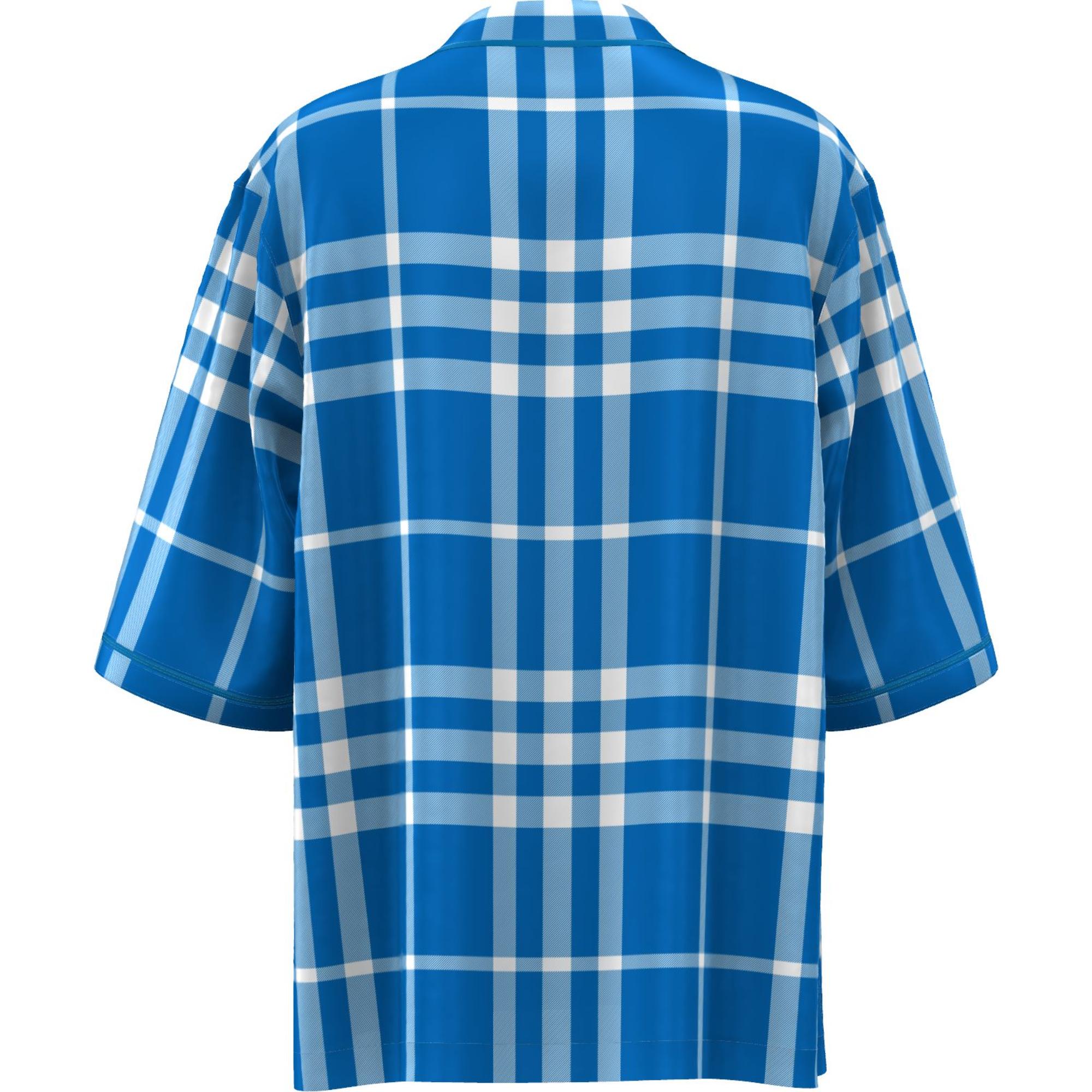 이그재저레이트 체크 실크 파자마 셔츠