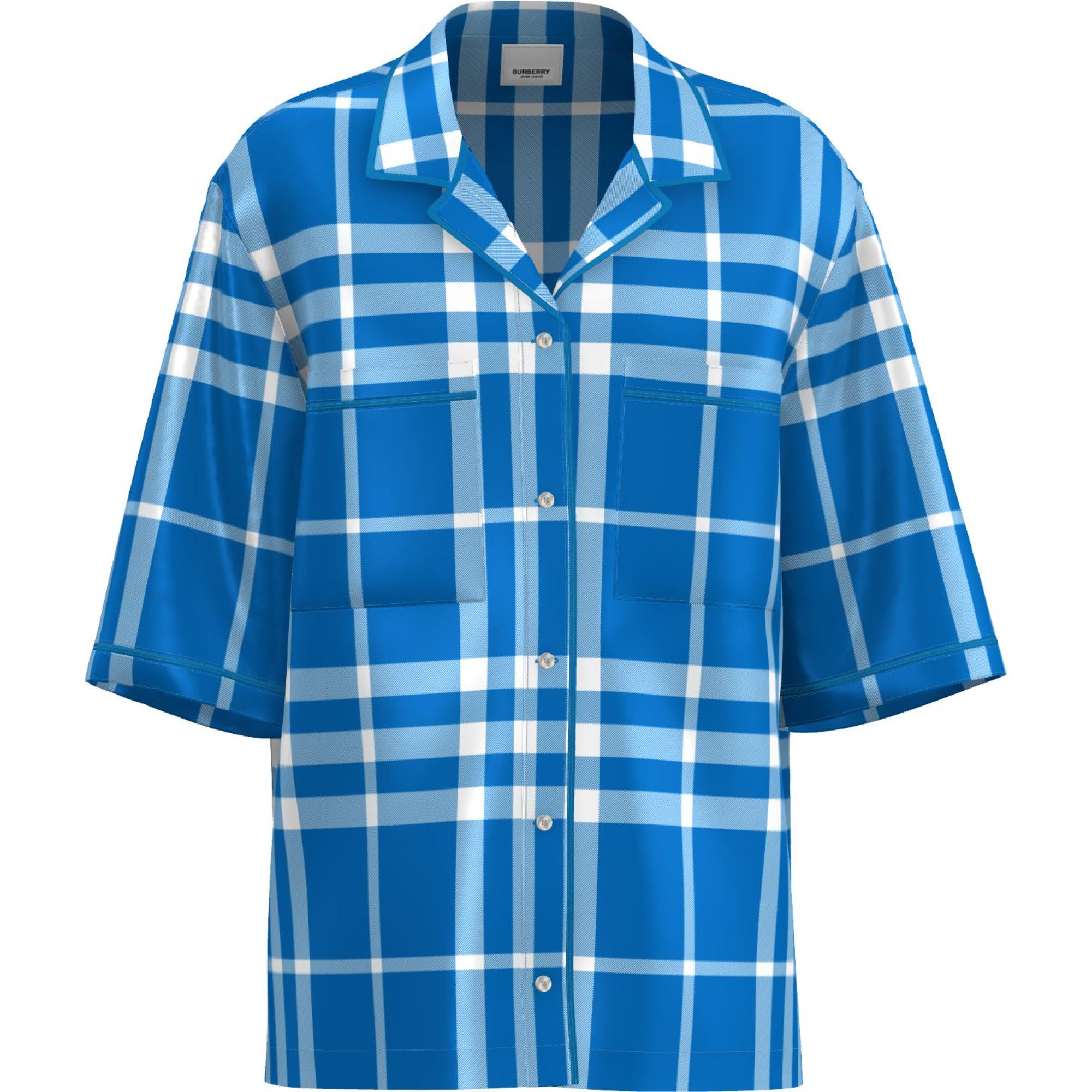 이그재저레이트 체크 실크 파자마 셔츠