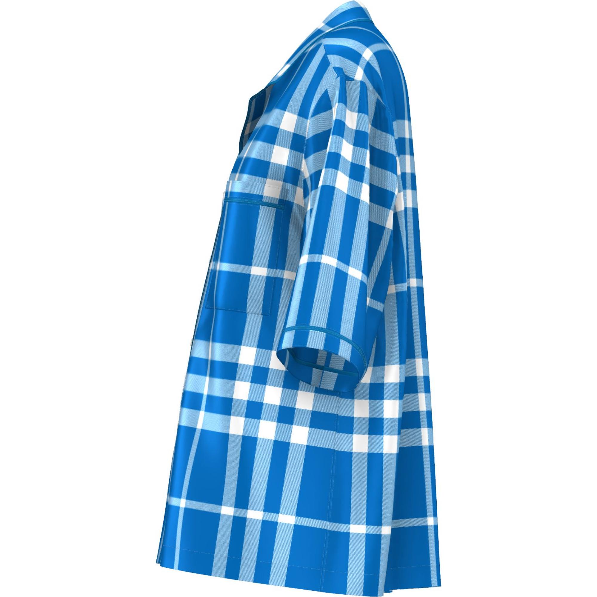 이그재저레이트 체크 실크 파자마 셔츠