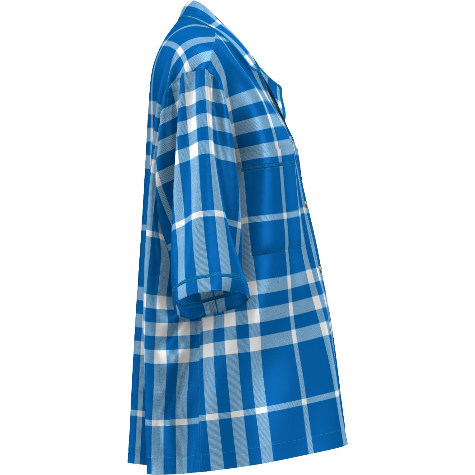 이그재저레이트 체크 실크 파자마 셔츠