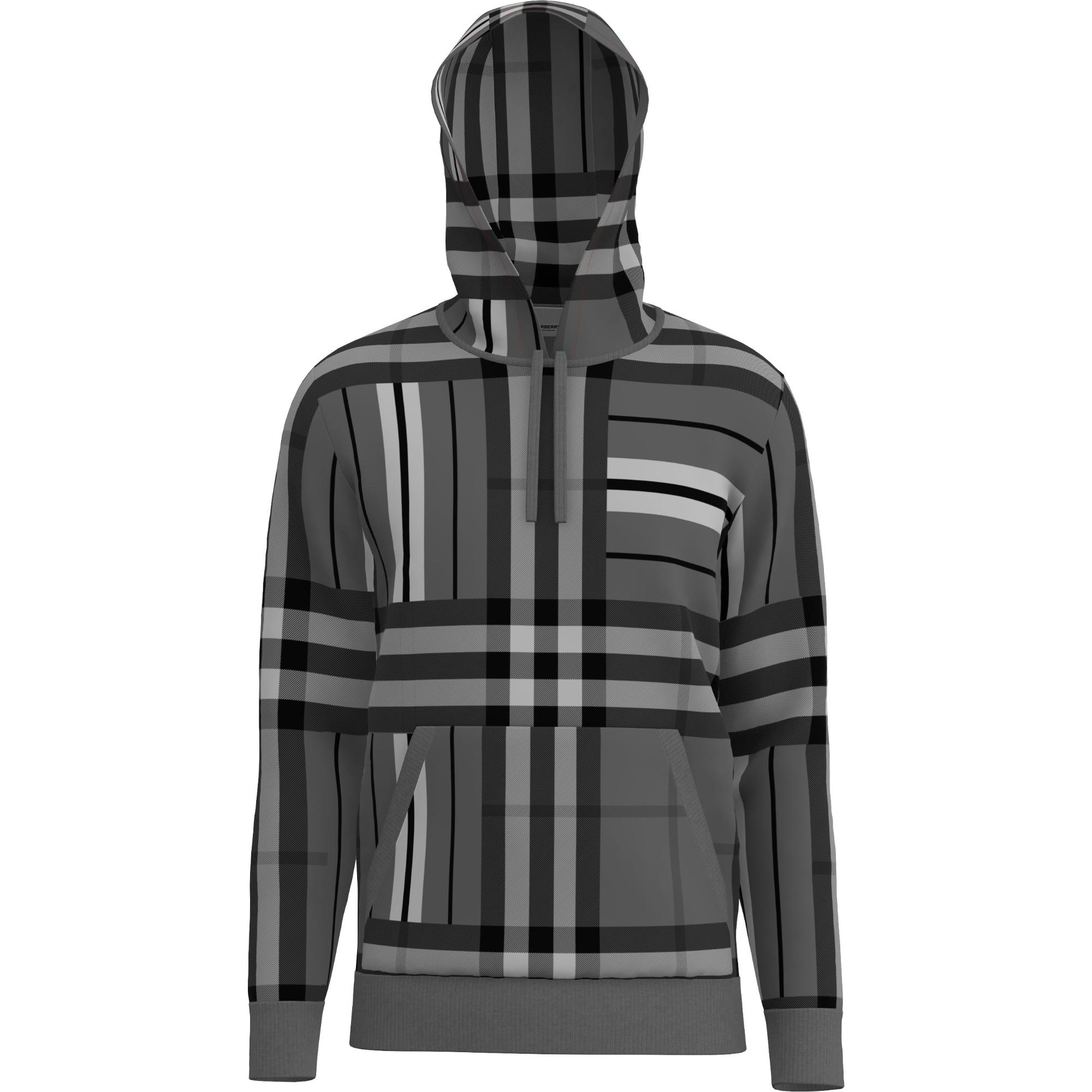 체크 스트라이프 울 블렌드 자카드 후디