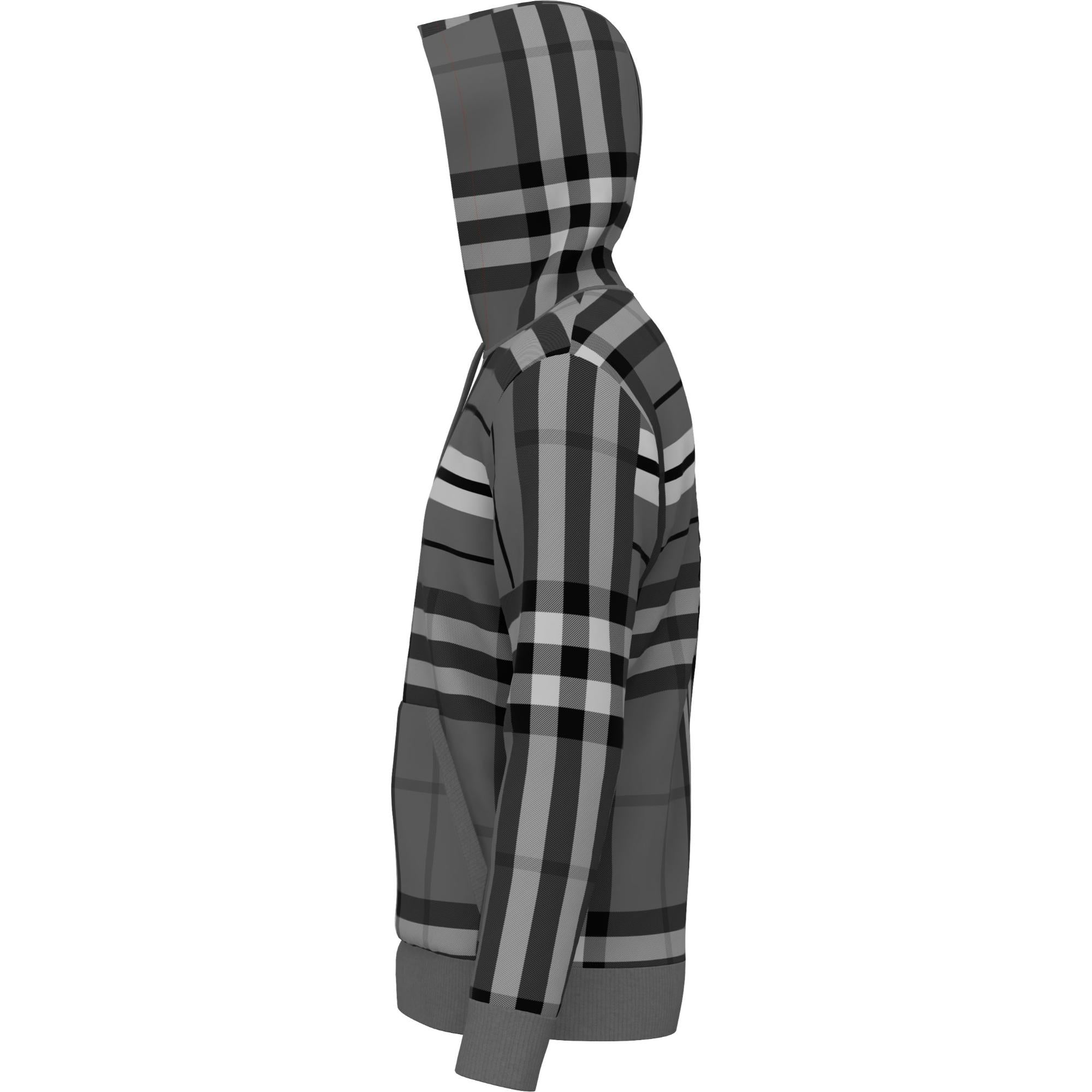 체크 스트라이프 울 블렌드 자카드 후디