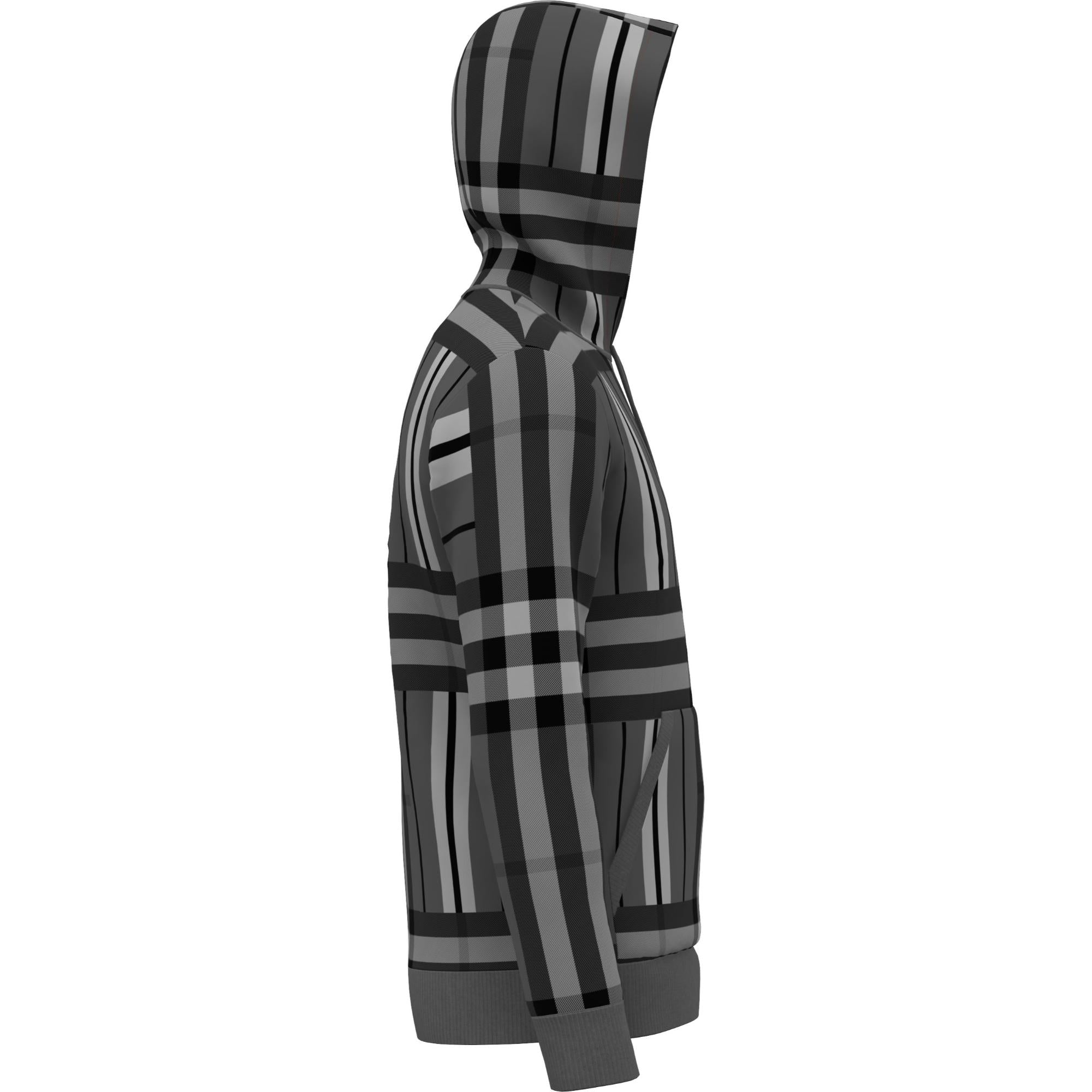 체크 스트라이프 울 블렌드 자카드 후디