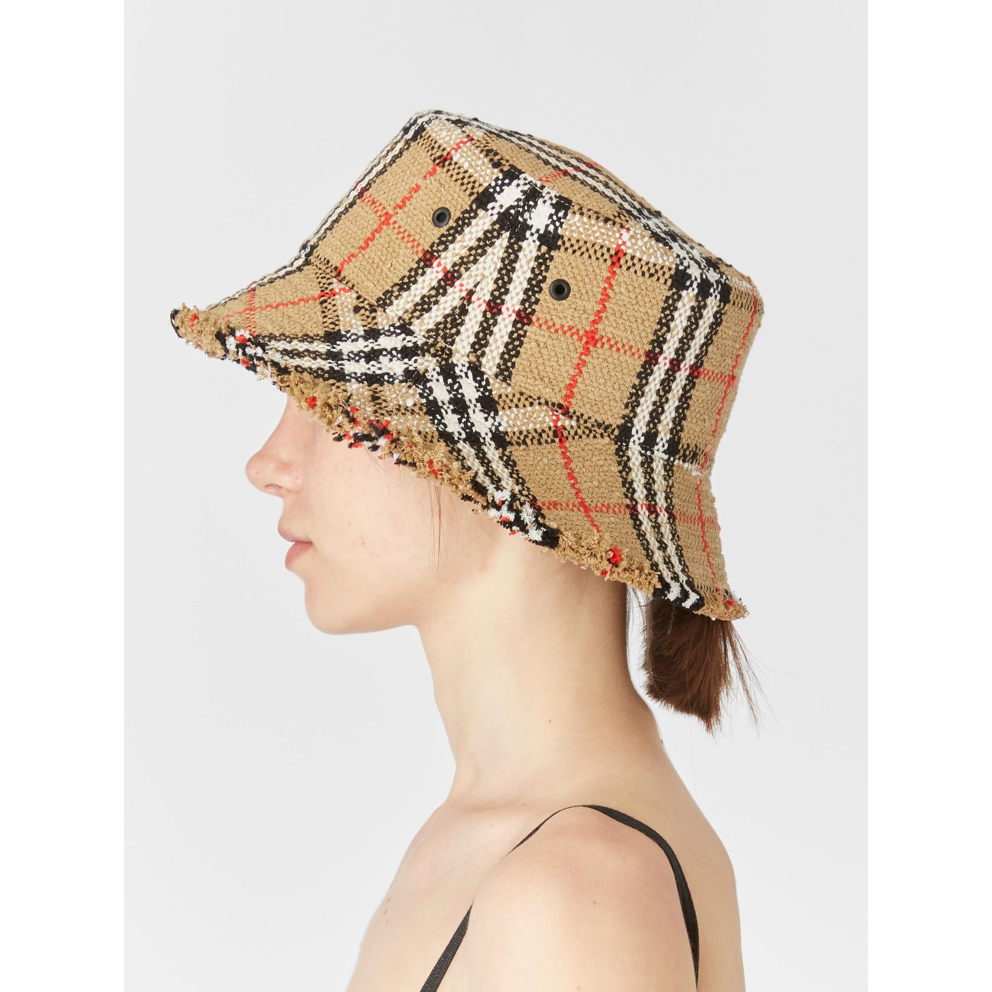 체크 부클레 버킷 햇