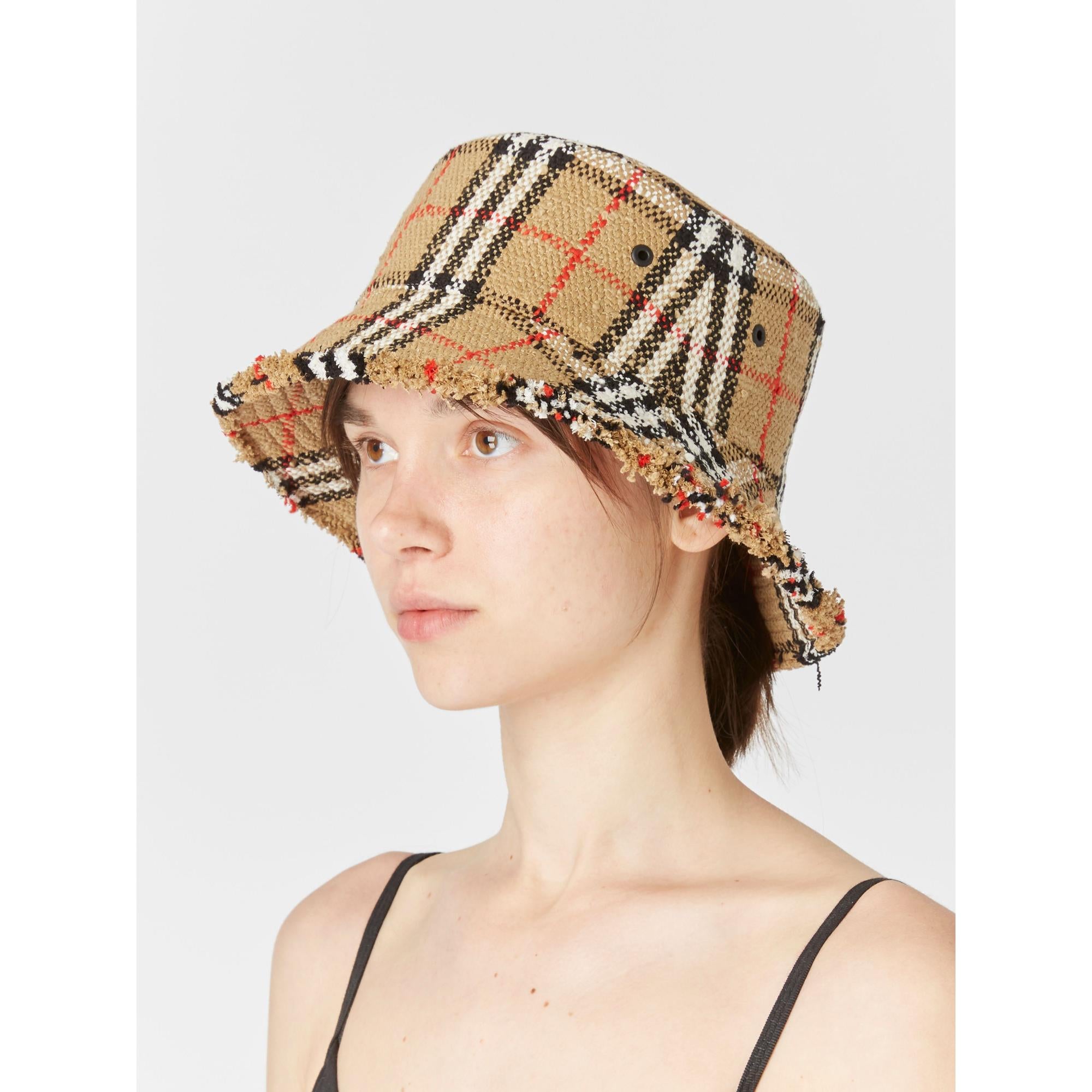 체크 부클레 버킷 햇