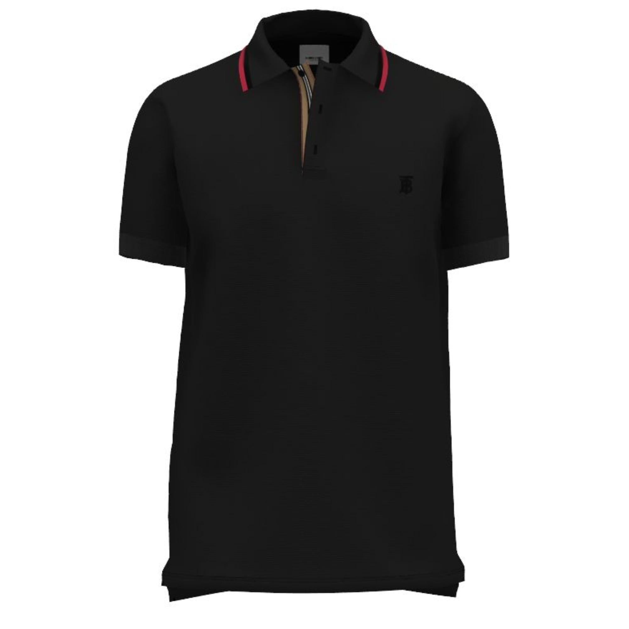 아이콘 스트라이프 플래킷 코튼 피케 폴로셔츠