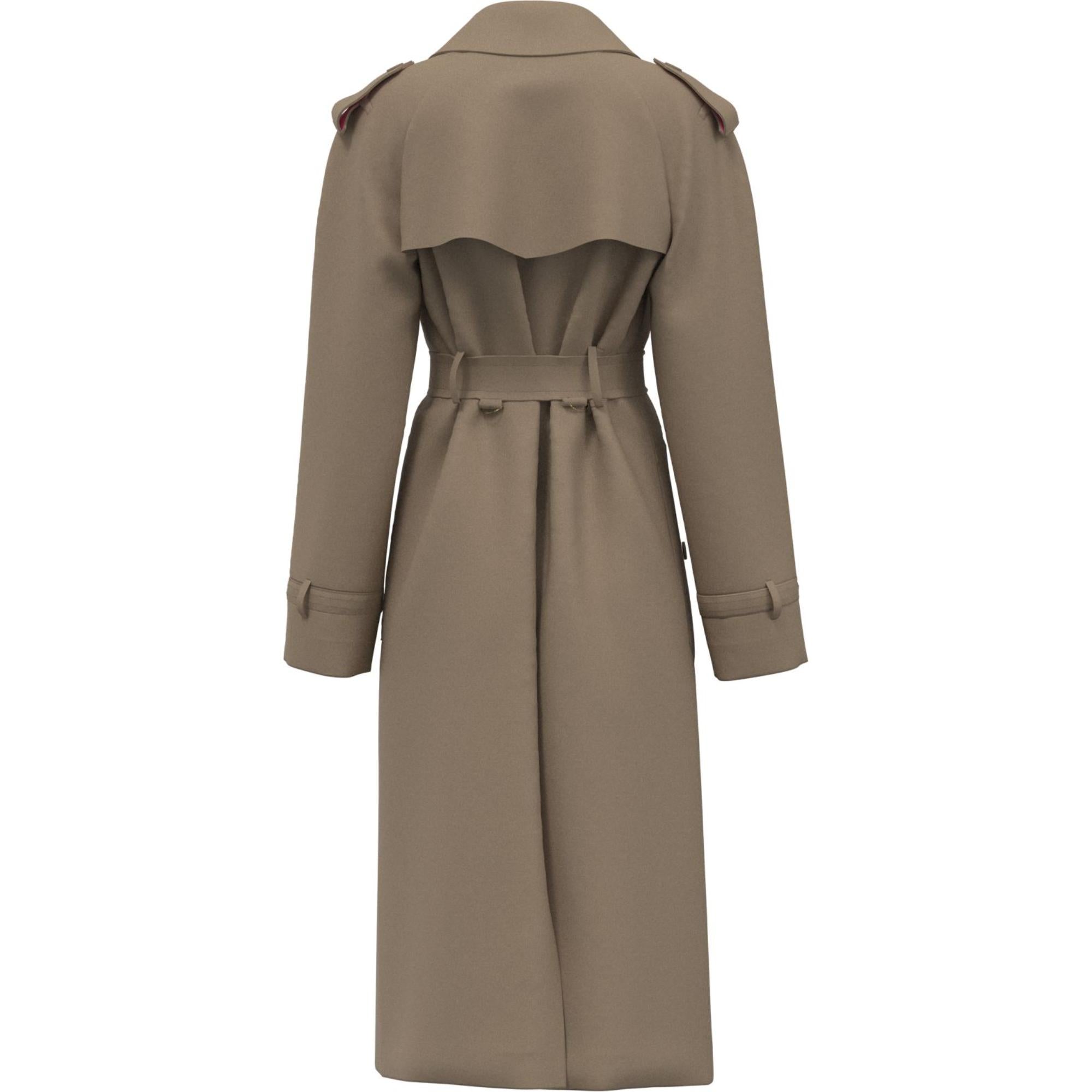 콘트라스트 트리밍 코튼 개버딘 트렌치코트