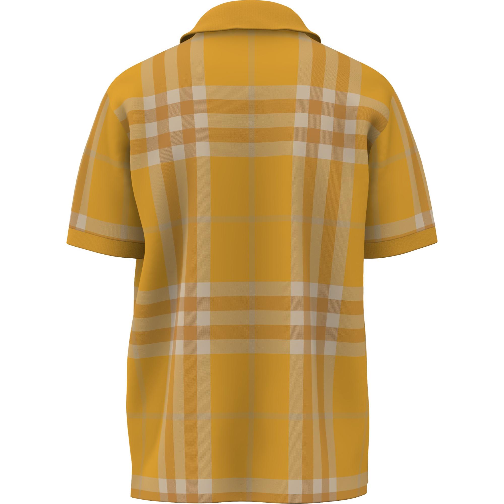 체크 실크 울 자카드 폴로셔츠