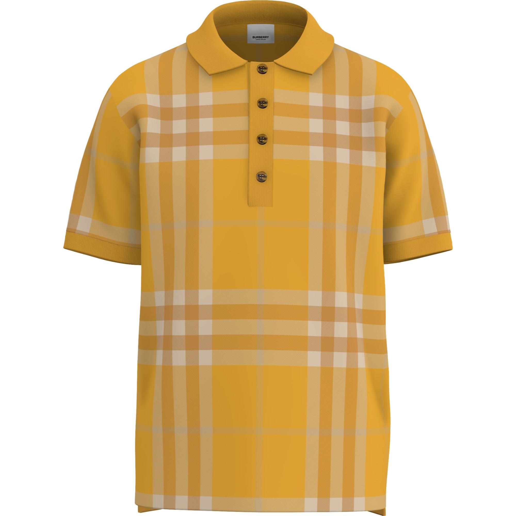 체크 실크 울 자카드 폴로셔츠