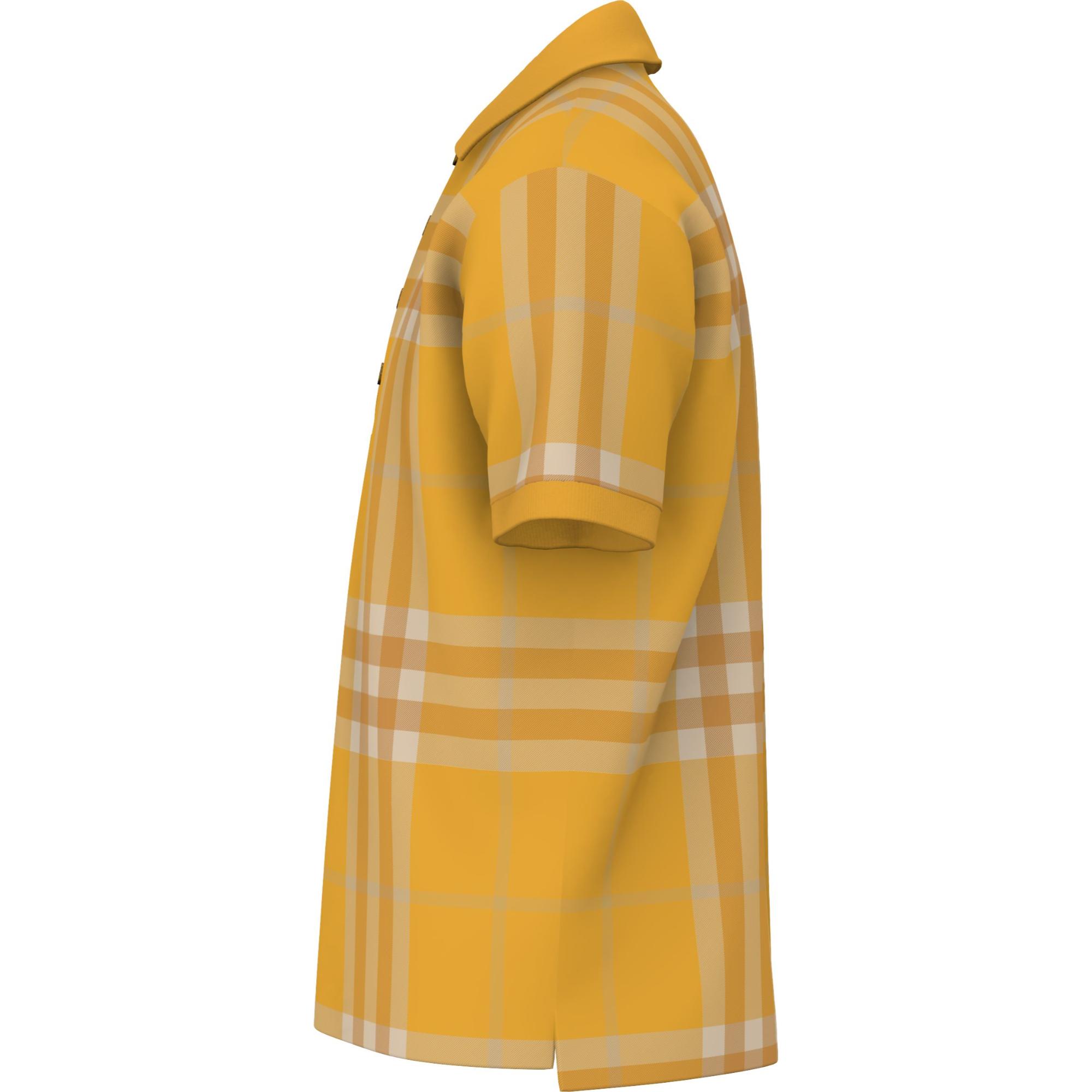 체크 실크 울 자카드 폴로셔츠