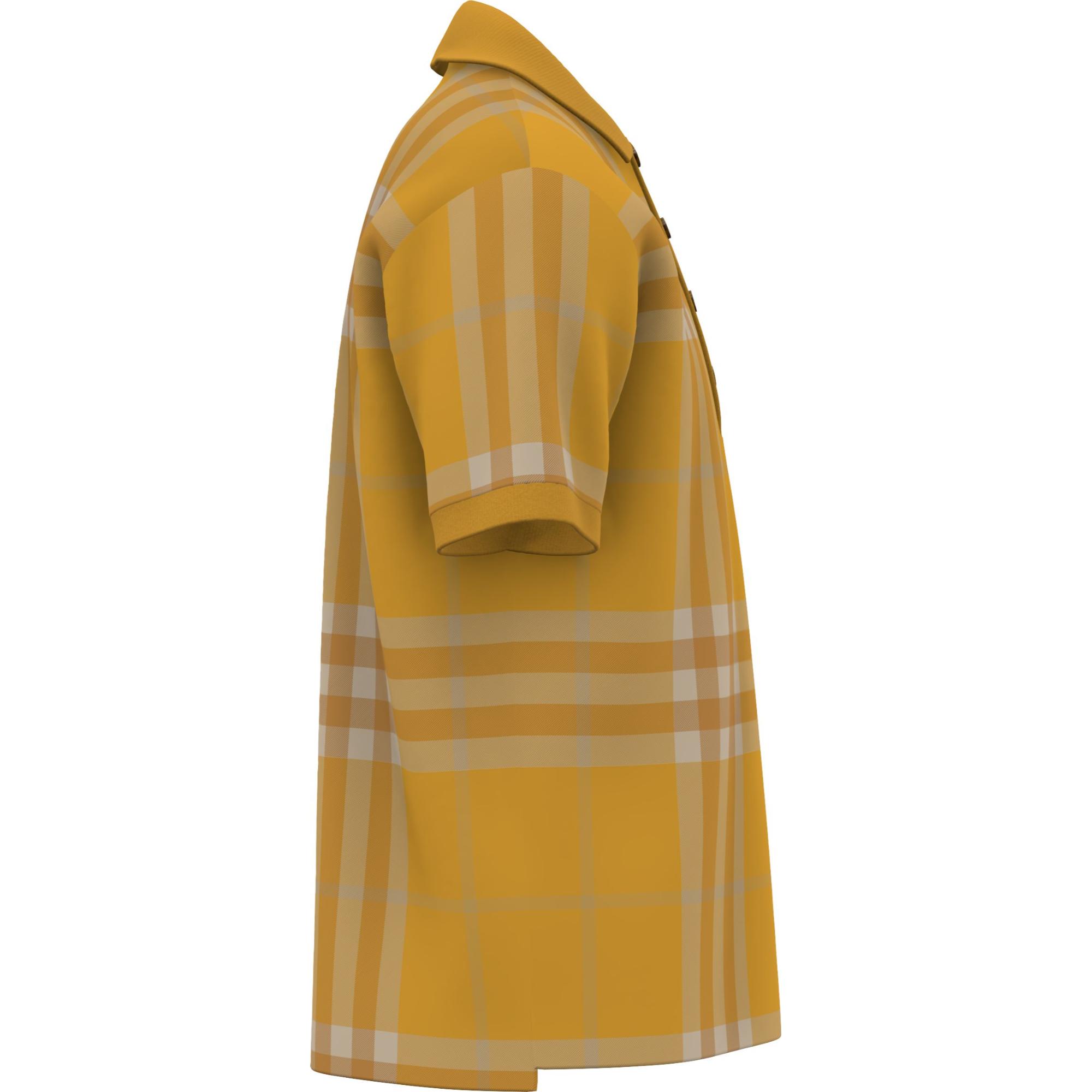 체크 실크 울 자카드 폴로셔츠