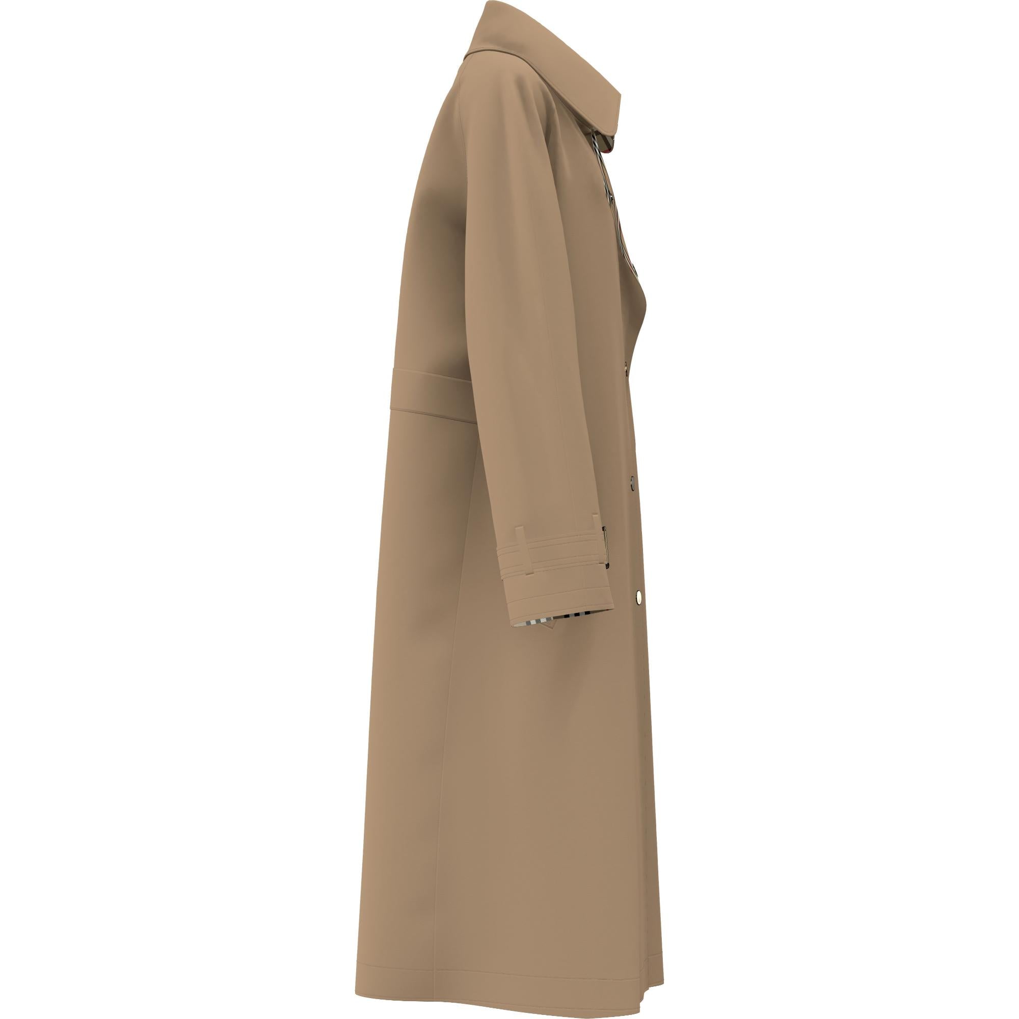 드로스트링 디테일 코튼 개버딘 카 코트